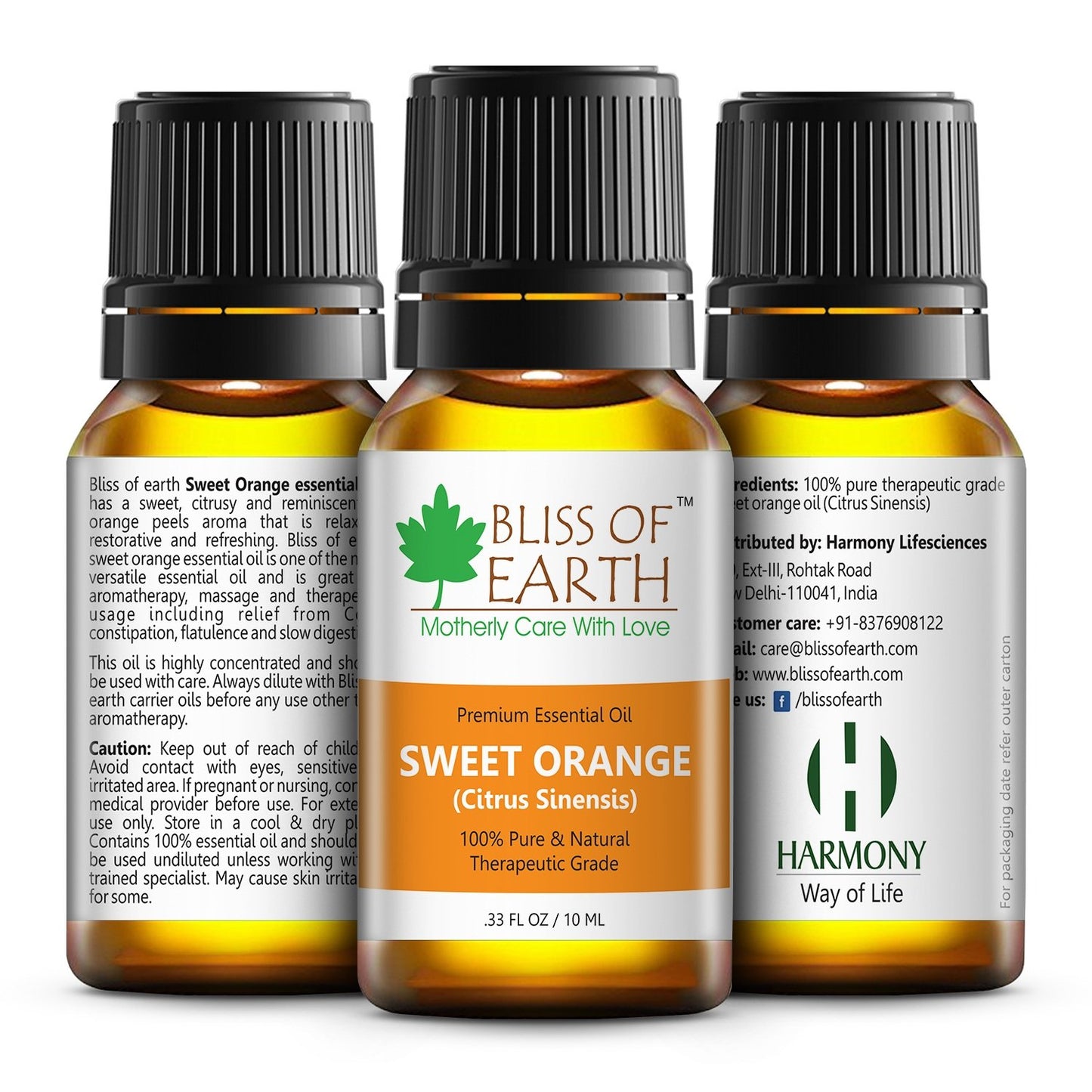 Bliss of earth 100% Pure SWEET ORANGE Essential Oil 10 ML Bottle Therapeutic Grade Essential Oils Ideal For Aromatherapy