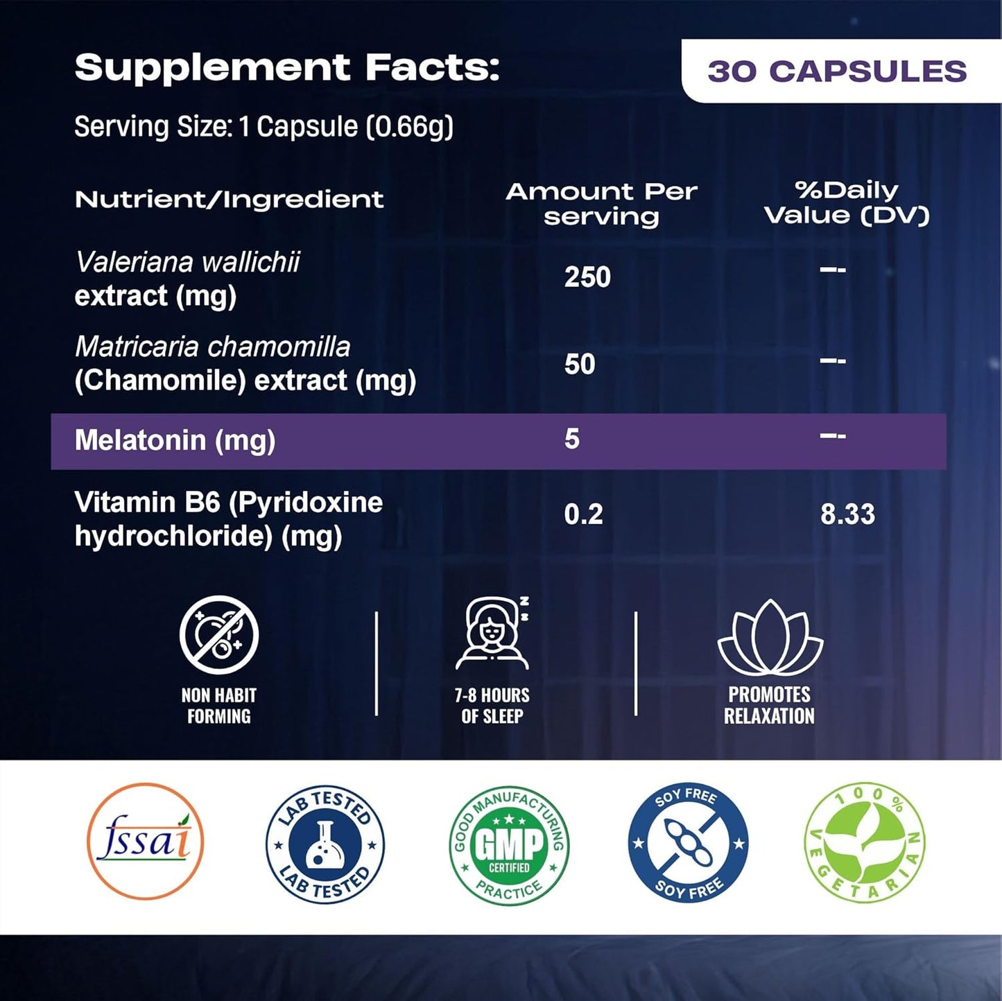 BeastLife Melatonin Plus 5mg Capsules with Valerian, Chamomile & Vitamin B6 | Sleep Support Supplement for Deep Sleep, Natural Sleeping Aid, Non-Habit Forming Night Rest Formula | Relieves Stress & Anxiety | Enhances Relaxation & Focus | 60 Capsules