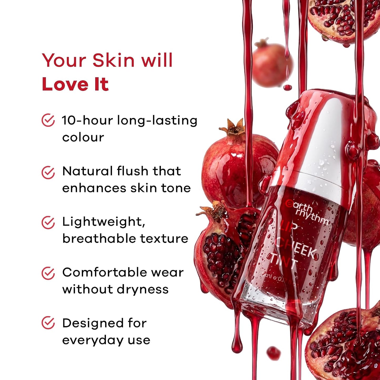 Earth Rhythm Lip & Cheek Tint – 10 Hour Wear, 100% Plant-Based Pigments, No Silicones, No Mineral Oil - Brandy