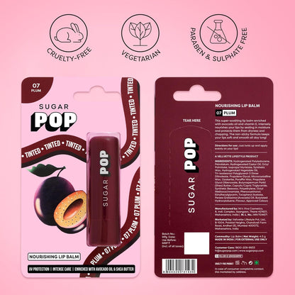 SUGAR POP Nourishing Lip Balm | Avocado Oil | SPF Protection | Hydrating Lip Balm For Dry Lips | 4.5 gm - 07 Plum