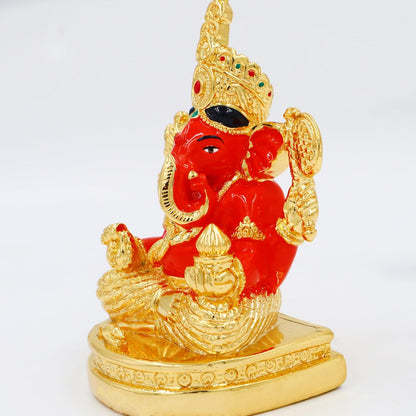 Grand Siddhi Vinayak Idol | Exquisite Large Gold-Plated Ganesh Statue for Home Temple, Pooja Decor, and Spiritual Blessings | Ideal for Festivals and Gifting
