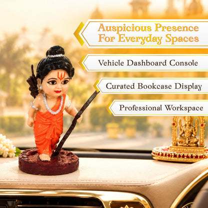 Bal Ram Car Dashboard Idol | Resin Figurine, 4cm Breadth, 96g Weight