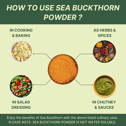 Nutrabud Sea Buckthorn Berry Powder - 100 grams - 100% Pure Sea Buckthorn Powder - Natural Source of Vitamins, Omega-3,6,7,9 & Anti Oxidants (100g (Pack of 1))
