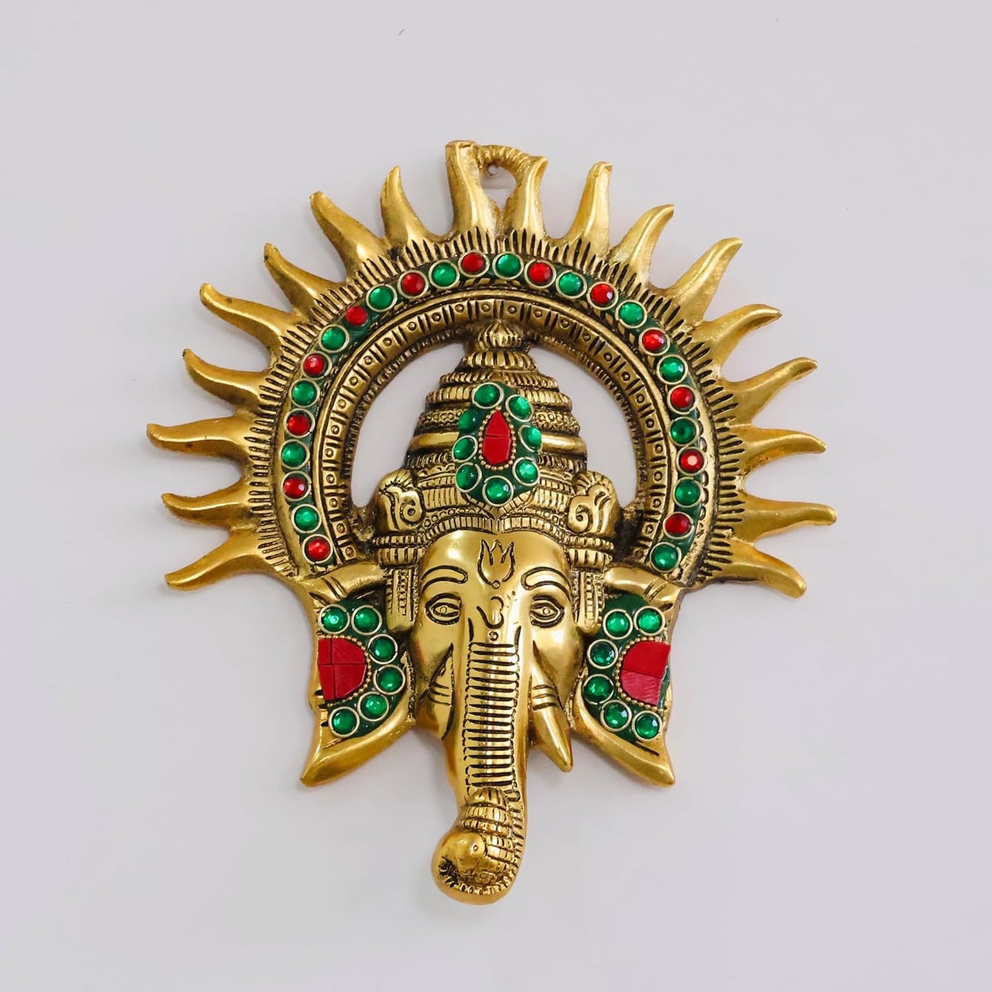 Metal Ganesha ji Statue,Ganpati Wall Hanging Sculpture Lord Ganesh Idol Lucky Feng Shui Wall Decor Your Home, Office,Religious Gift Article