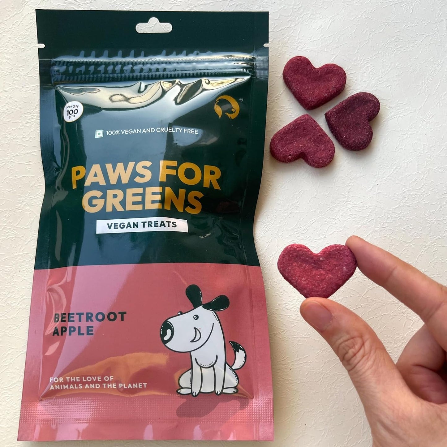 PAWS FOR GREENS Multivitamin Dog Treats 100% Natural Plant-Based Meat-Free Dog Biscuits Healthy & Veg Dog/Puppy Snacks (100grams)