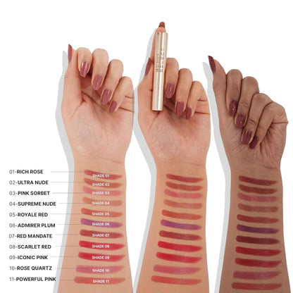 Swiss Beauty Select High On Shine Creamy Lipstick | With Mirror-shine finish | Enriched with Vitamin E | Shade- Supreme Nude, 1g |