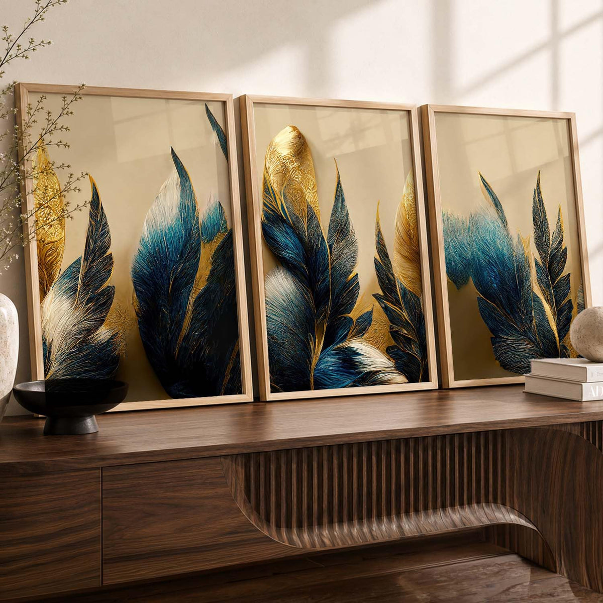 Modern Wall Art framed Painting for Wall Decoration - Wall Paintings for Living Room, Bedroom - Big Size Wall Painting Set of 3 (Art 4, 10x13 inch)