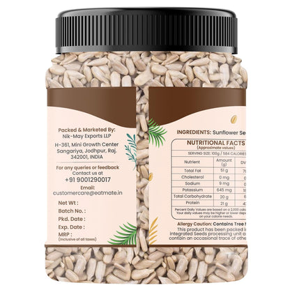 Eatmate Premium Sunflower Seeds 250g | Raw Non-GMO Edible Seeds | High Protein, Fibre & Vitamin E | Healthy Diet Food for Snacking, Salads, Baking, Breakfast & Smoothies