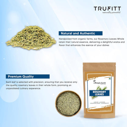Simply Earth Rosemary Dried Leaves For Hair Growth | Top Grade Leaves Rosemary Herb Tea | Organic | Natural Foods - 100 GM