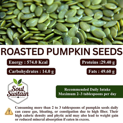 Roasted Pumpkin Seeds – Plant Protein & Fiber Rich Snack, Heart & Bone Support, Healthy Fats, Magnesium & Antioxidants, Salad & Smoothie Toppers, Baking & On-the-Go Nutritious Seeds