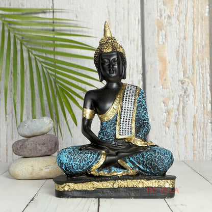 Polyresin Sitting Buddha Idol Statue Showpiece for Home Decoration, Pooja Room, Office Desk, Living Room & Gift Items | Meditating Buddha Figurine for Spiritual & Zen Décor