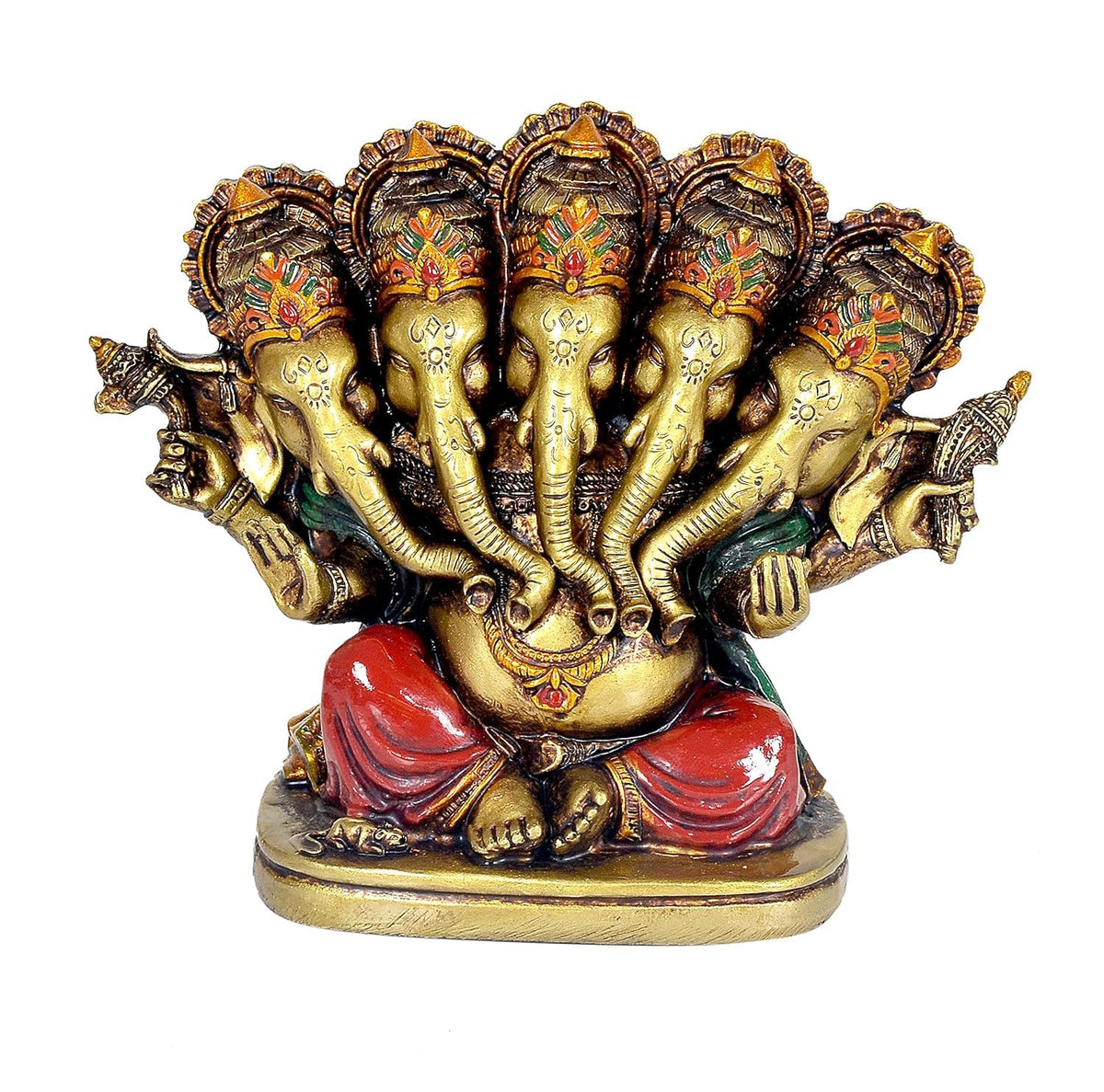Panchmukhi Ganesha Idol, 5 Face Ganpati Murti Statue for Home Decor, Pooja Room, Home Temple, Living Room, Office & Festive Decoration