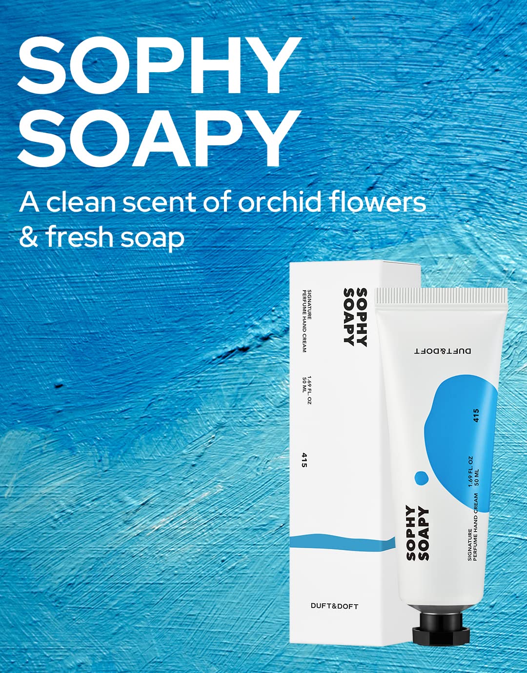 Duft & Doft Sophy Soapy Perfume Hand Cream (50g) - Rose & Musk Fragrance, Hypoallergenic Non-Greasy, 100H Long-Lasting Scent, for Sensitive Skin