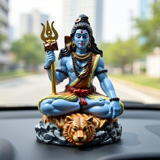 UNOVATE Shiva Idol for Car Dashboard | Adiyogi Statue | Mahadev Idol, Blue