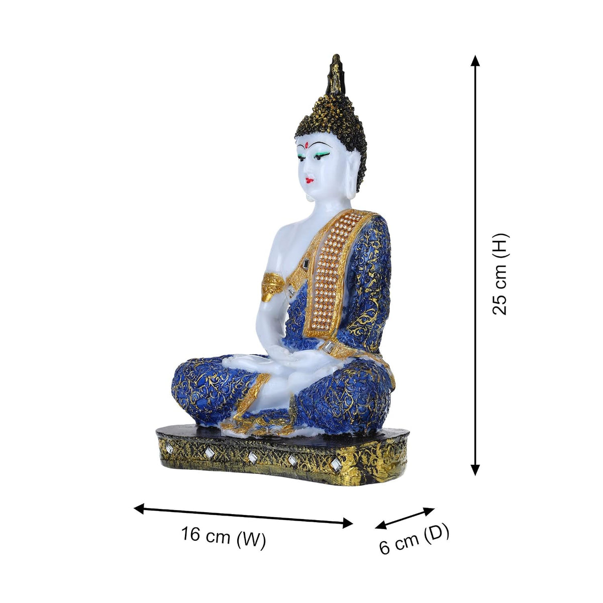 Gautam Buddha Statue for Spiritual Home Polyresin Sitting Buddha Idol Handcrafted Statue Showpiece for HomeDecor,Living Room Decoration Gift Gifting Items