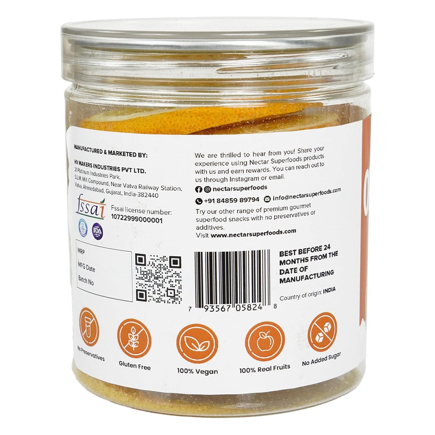 Freeze Dried Orange Slices – 30g Jar Pack of 1 | 100% Natural Crispy Fruit Snack | No Added Sugar | Healthy & Lightweight |