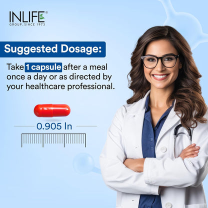 INLIFE L-Glutathione Reduced 500mg | Grape Seed Extract, Vitamin C, Hyaluronic Acid, Niacinamide, Vitamin E, Lycopene & Biotin | Antioxidant Complex for Skin & Immune Support - 30 Vegetarian Capsules (Pack of 1)