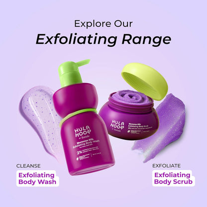 Hula Hoop Exfoliating Body Wash by Foxtale | 2% Salicylic Acid + Zinc PCA | Reduces Body Acne, Strawberry Legs & Tan | Exfoliates & Moisturizes to Reveal Smooth & Bump-free Skin | 250ml
