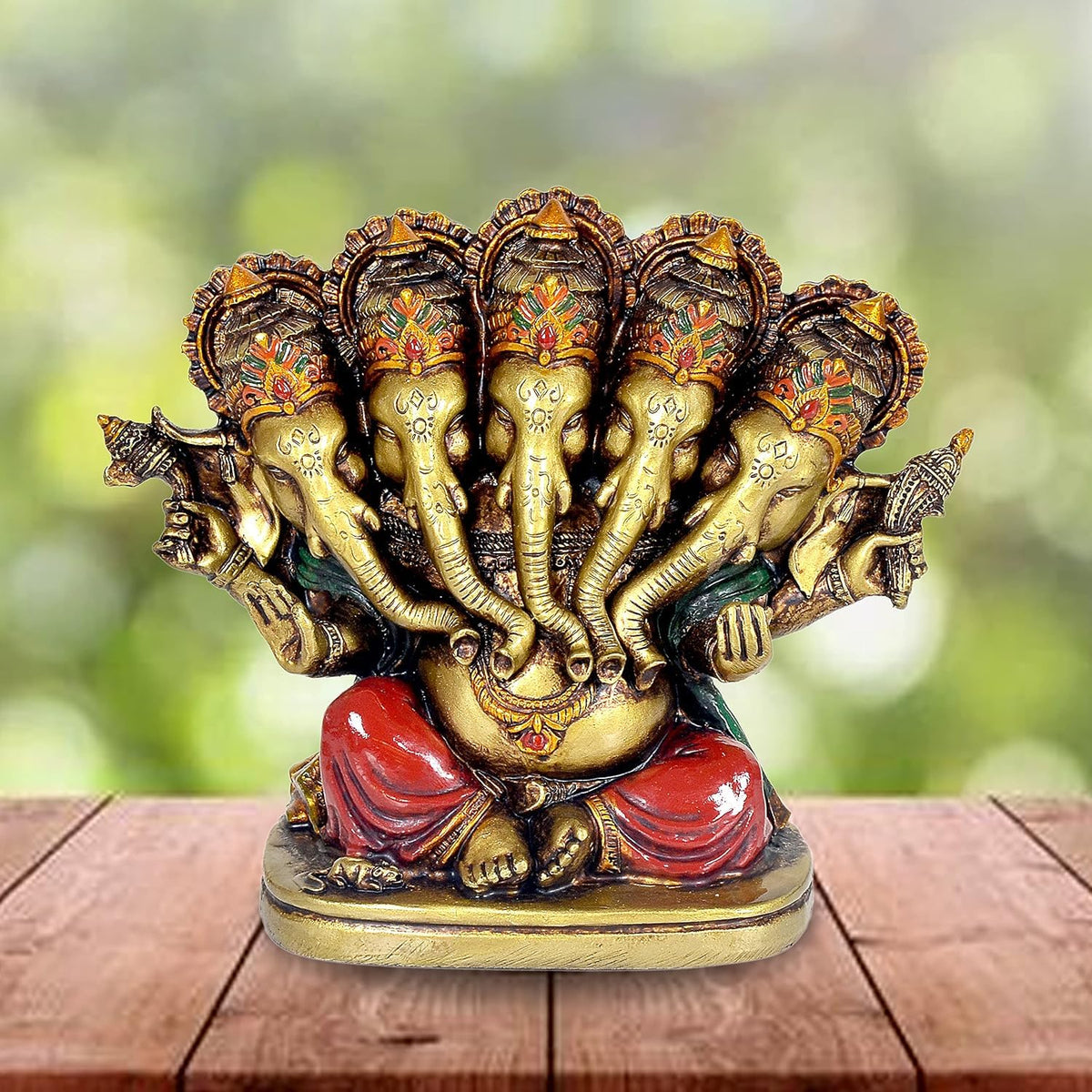 Panchmukhi Ganesha Idol, 5 Face Ganpati Murti Statue for Home Decor, Pooja Room, Home Temple, Living Room, Office & Festive Decoration