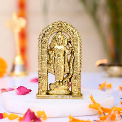 Lord Ram Zinc Idol | Ram Darbar Murti for Car Dashboard & Home Temple | Shri Ram Statue for Pooja Room & Gift Purpose (Gold Finish Height - 2.7 Inch)
