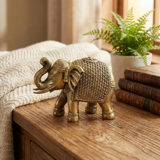Brass Elephant Statue Decorative Showpiece Gift for Diwali Housewarming Birthday