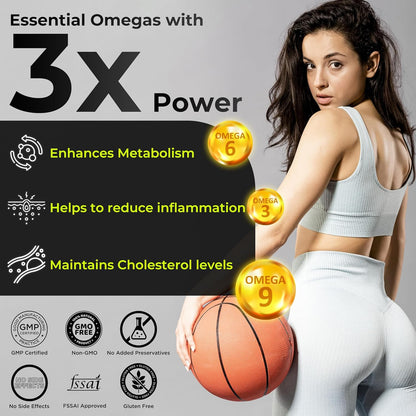 Zephivo Health Veda Organics Vegan Omega 3-6-9 Flaxseed Oil (1000mg) for Healthy Bones, Hair & Skin| 60 Veg Soft Gel Capsules for Both Women & Men