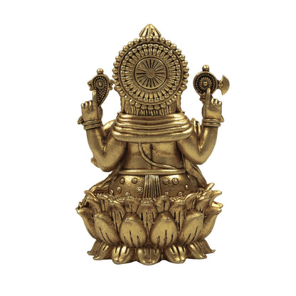 3.5 Inch Pure Brass Lord Ganesha Idol | Handcrafted Antique Finish Ganesh Murti for Home Temple, Pooja Room, Diwali, Housewarming & Festive Gifting