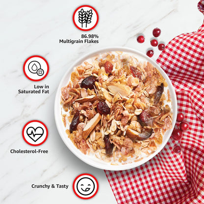 Vedaka Cranberry Muesli | 1 Kg | Jar | Contains 86.98% Dry Fruits, Nuts and Multigrains | Loaded with Cranberries | Source of Fiber | No Added Preservatives | Breakfast Cereal