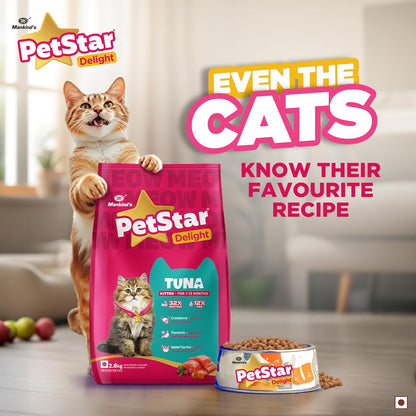 Mankind PetStar Kitten Cat Food – Tuna Flavour (1 Kg) | Complete & Balanced Nutrition for Healthy Growth, Digestive & Hairball Care