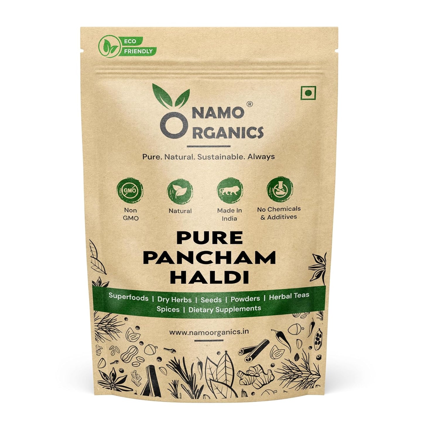 Namo Organics - Pancham Haldi 200g - Powder Ayurvedic Turmeric Blend with 5 Types of Turmeric Pure & Natural Haldi II The Original Pancham Haldi