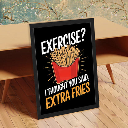 Framed Food Wall Art for Kitchen, Restaurant & Cafe, Black Synthetic Wood Frame, 300 GSM Illustration Print, 10x13 Inch, ART-12