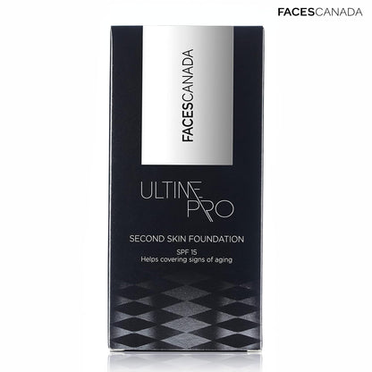 FACES CANADA Ultime Pro Second Skin Foundation - Beige 03, 30ml | Lightweight Anti-Ageing Serum Foundation | 3X Lighter | Natural Matte Finish | Medium To High Coverage | SPF 15 | Non-Oily