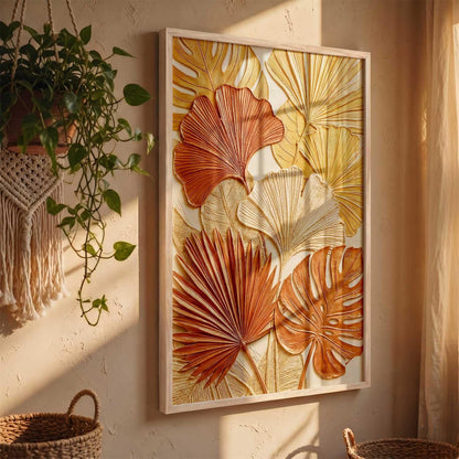 Floral Wall Art Home Decoration | Aesthetic BohoPaintings With Frame For Living Room Bed Room Hotel Wall Decor Digital Reprint (13x17 inch)