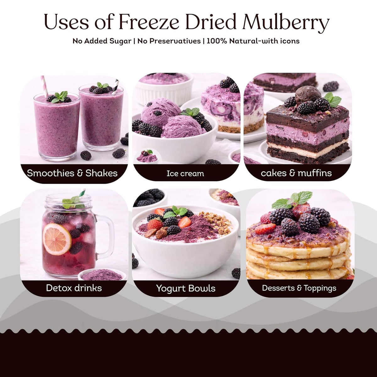 Nectar Superfoods Freeze Dried Mulberry Powder- 60 grams Jar-Pack of 1 Nos 100% Natural | No Added Sugar, Preservative-Free & Vegan | Processed in India
