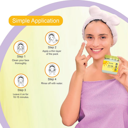 DR.RASHEL De-Tan Face Pack for Glowing Skin, Oil Control, Acne, Pimples, Detan, Blemishes, Pigmentation & Brightening, Face Cleansing for Face & Body (380 Ml)