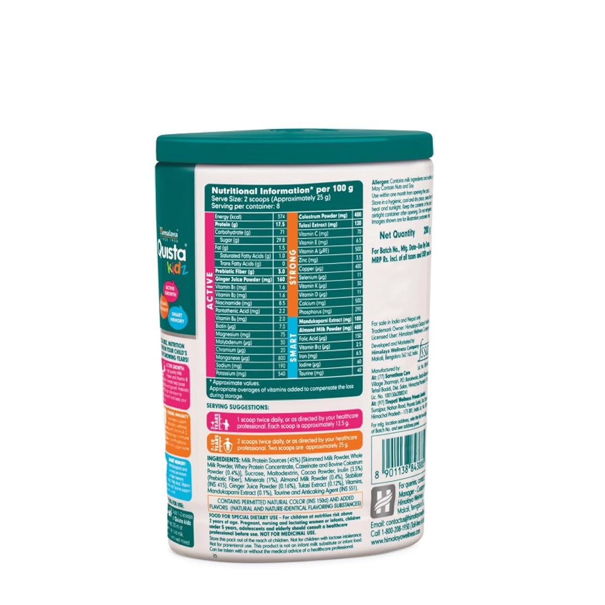 Container of Nestle Rosta instant coffee with nutritional information label on a white background