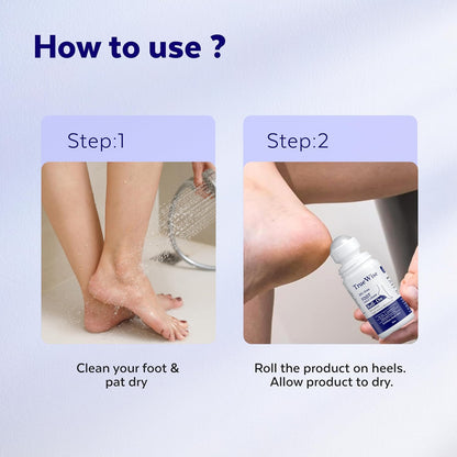 TrueWise 20% Urea Crack Heel Repair Foot Cream Roll On 50ml Foot Cream For Dry And Cracked Feet With 2% Lactic Acid, Olive Oil & Vitamin E | Help Heel Repair and Moisturise Cracked Heels