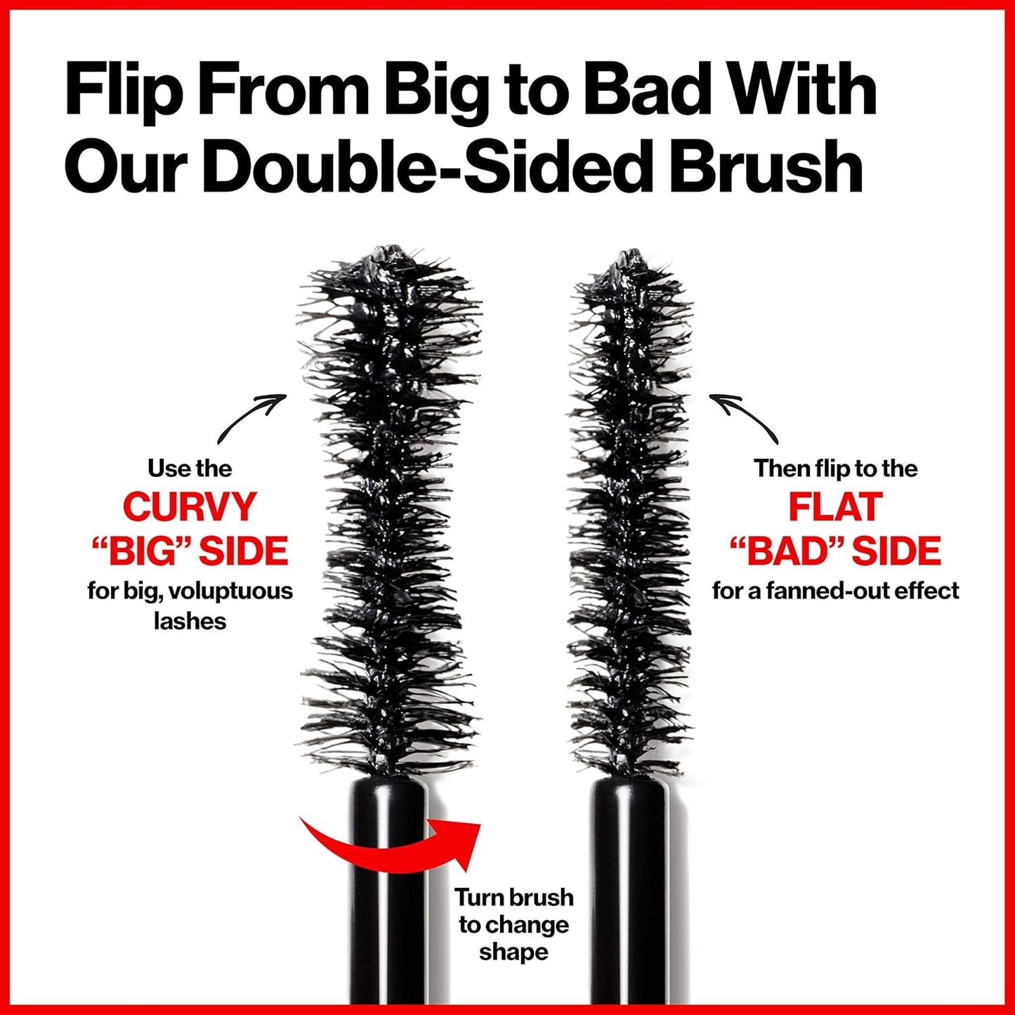 Revlon Mascara, So Fierce Big Bad Lash Eye Makeup, Volumizing, Lasts up to 24 Hours, No Clump, Smudge-Proof, Flake-Free, 760 Blackest Black, 10 ml