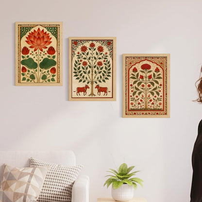 Rousrie Madhubani Wall Art Painting | Framed Wall Paintings For Home Décor | Wall Decoration Painting | Frames For Home Décor Office Frame Living Room (Design 11)