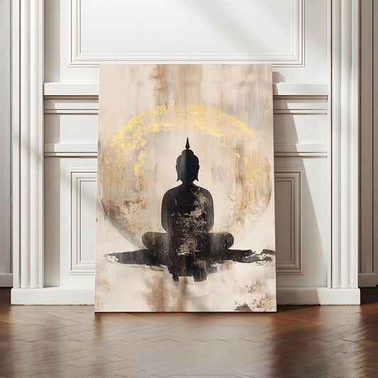 Buddha Canvas Painting for Living Room, Buddha wall Art Painting for living room, Bedroom, office and Home, Canvas, 16x22 Inch