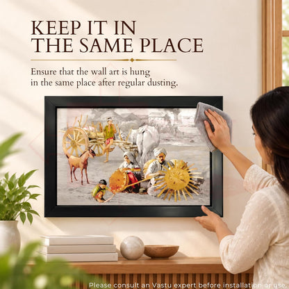 Village Scenery Painting With Frame | Natural Paintings for Living Room | Size 33 x 23 cm | Wall Scenery for Bedroom, Office, Home Decor |
