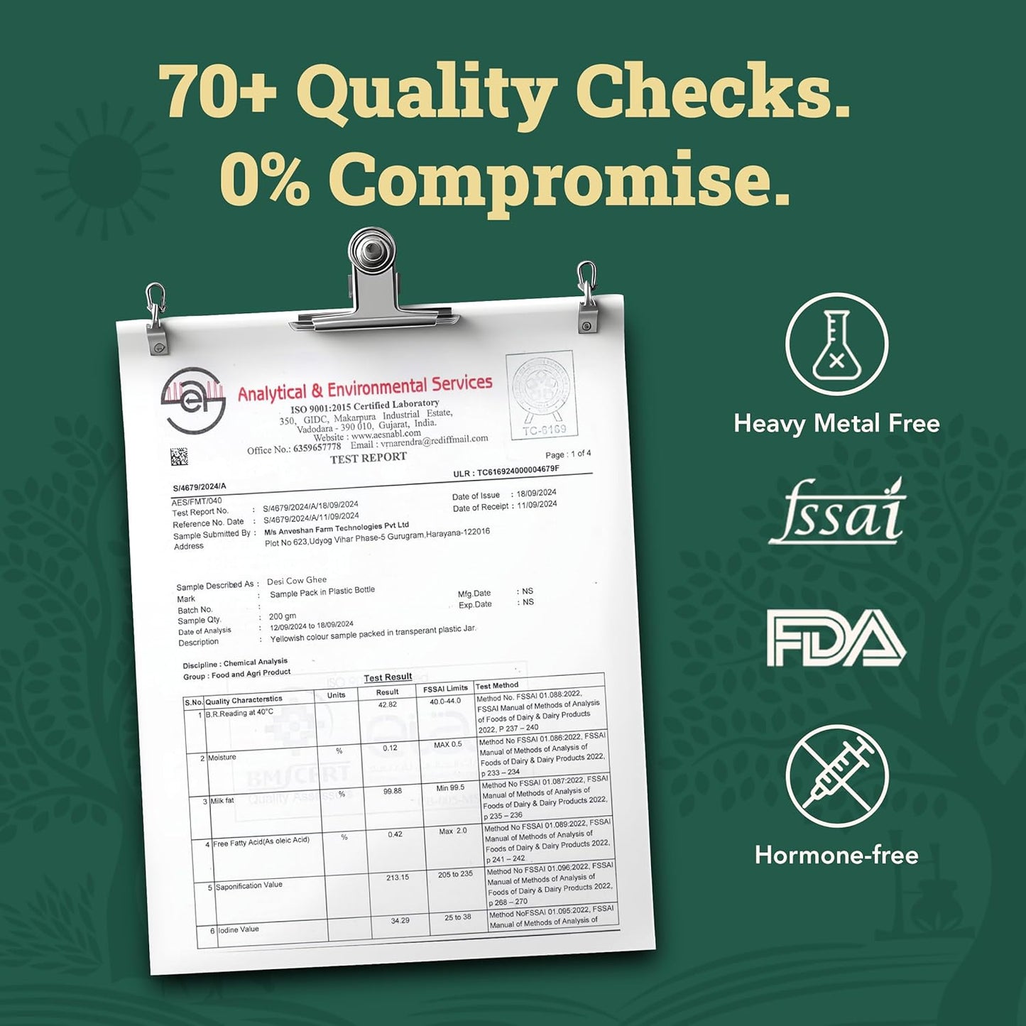 Anveshan A2 Desi Cow Ghee 150ml | Traditionally Bilona-Churned, Danedar Ghee | Aromatic| NABL Lab Tested (70+ tests), Cruelty-Free | Grass-Fed | Glass Jar