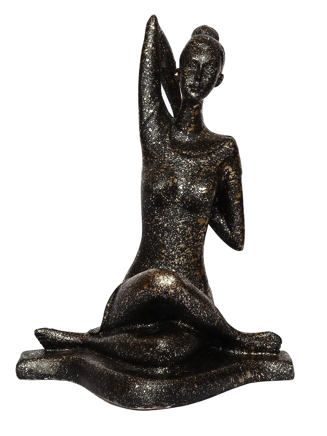 Black Resin Woman in Gomukhasana Cow Face Pose | Yoga Woman Statue Showpiece for Home Decor Living Room Bedroom Office Yoga Studio | Womens Day Gift for Ladies | Birthday Gift for Women