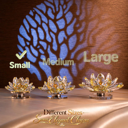 Crystal Lotus Flower Glass Showpiece, Decor -8.5 x 5.5 CM