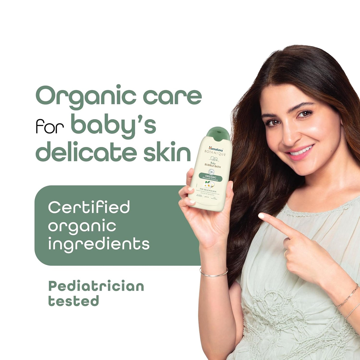 Himalaya Botanique Baby Bubble Bath 100 ml | Organic | Preserve Moisture Lock | No Tears | Dermatologically Tested | Helps Protect Skin Barrier | pH 5.5 | Hypoallergenic |No Added Fragrance