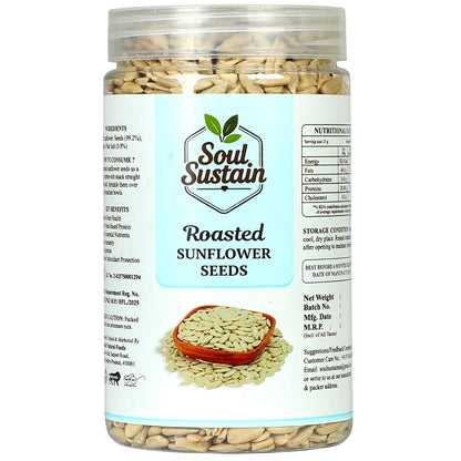 Roasted Sunflower Seeds Snack | Roasted Seeds | Healthy Plant Protein, Fiber & Omega | Gluten Free Vegan Snack for Workout, Travel, School | Sunflower Kernels | Natural Roasted Seeds