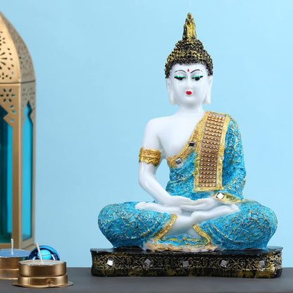Polyresin Sitting Buddha Idol Handcrafted Statue Showpiece for HomeDecor,Living Room Decoration Gift Items