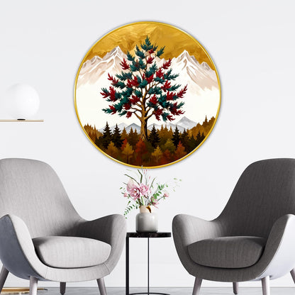 nature scenery modern art Premium Sparkle lamination Golden Slim Frame 50.8 cm x 50.8 cm Large Size, For Home/Office/Hotel painting GRL111