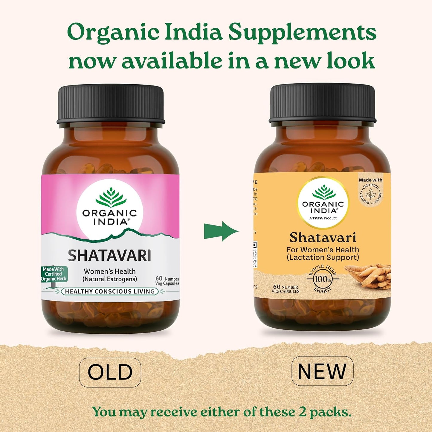 A TATA Product -Organic India Shatavari Capsules, 60 Capsules, Supports Women’s Health, Whole Herb*, Certified Organic, No Added Fillers or Chemicals