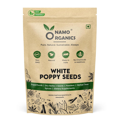 Namo Organic - Original White Posto Poppy Seeds - 150gm - Unadulterated Khus Khus | khas khas | 100% Pure | Raw and Unprocessed | Direct From Farmers